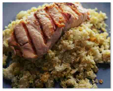 salmon and cauliflower rice